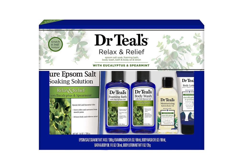 Dr Teals Stress & Relief 5 Piece Bath Set