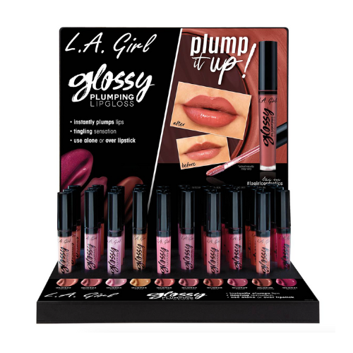 Glossing Plumping Lipgloss Display, 30pcs